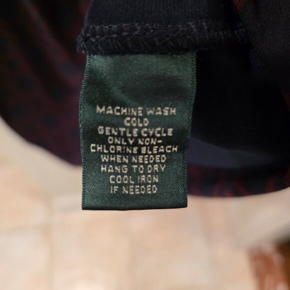 Ralph Lauren Navy/Burgundy Geometric 3/4 Sleeve Shift - sz14 - Picture 4 of 5